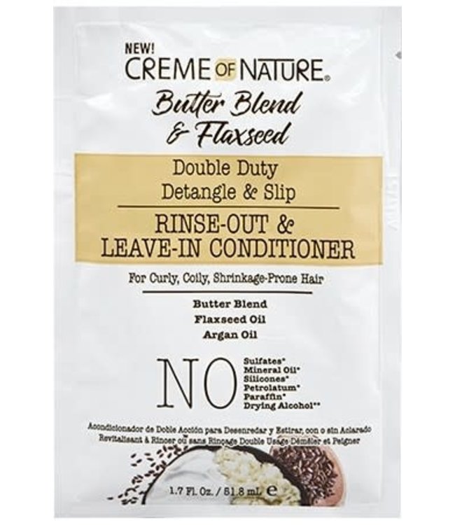 Creme Of Nature Butter Blend & Flaxseed Rinse-Out & Leave-In Conditioner 1.7oz