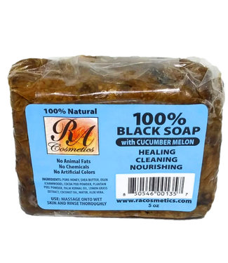 RA Cosmetics RA Black Soap W/Cucumber Melon 5oz