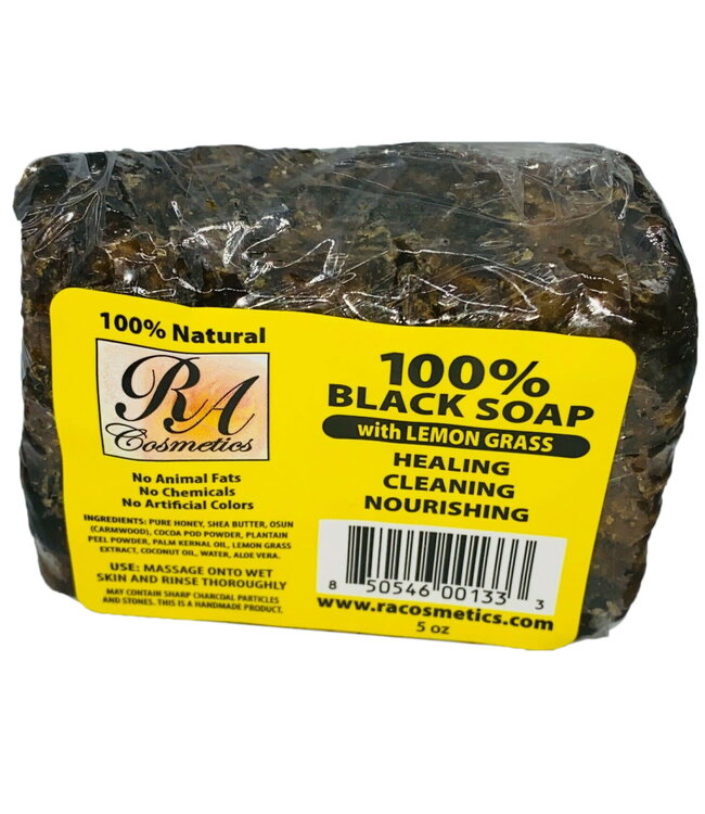 RA Cosmetics Black Soap - Lemon Grass (5oz)