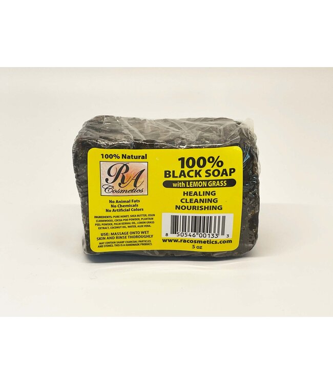RA Cosmetics Black Soap - Lemon Grass (5oz)