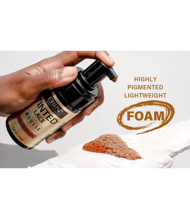 Ebin Tinted Lace Foaming Mousse Medium Brown 3.38oz