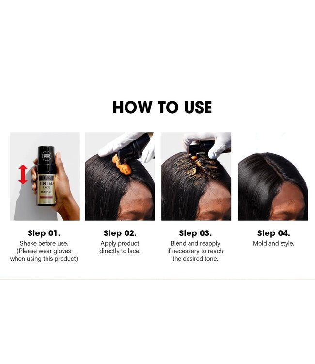 Ebin Tinted Lace Foaming Mousse Dark Brown 3.38oz