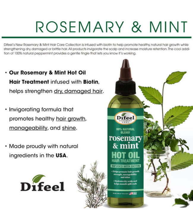 Difeel Rosemary & Mint Strengthening Hot Oil 12oz