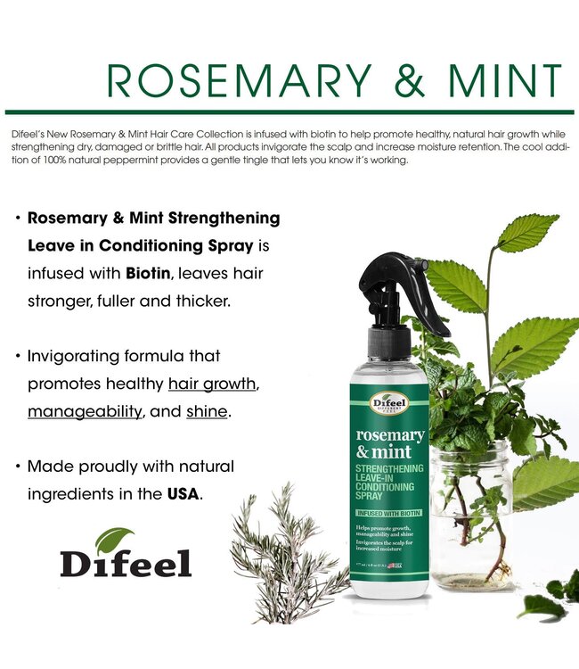 Difeel Rosemary & Mint Leave-In Conditioning Spray 6oz