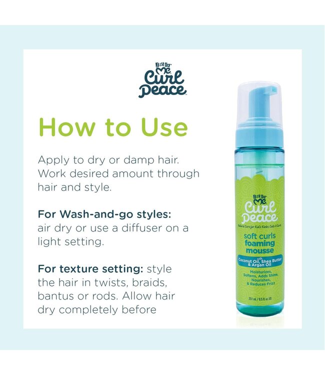 Soft & Beautiful Just For Me Curl Peace Soft Curls Foaming Mousse 8.5oz