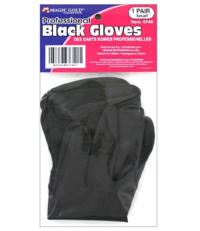 MAGIC GOLD Black Latex Glove Small