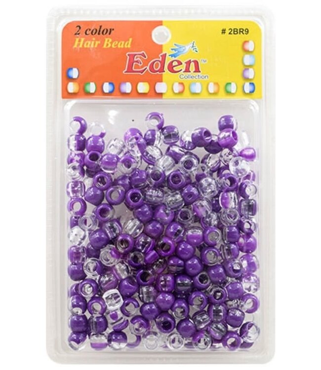 Eden Jumbo 2 Tone Color Bead Clear Assorted Tone 2BR9-Clear/Purple
