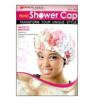 MAGIC GOLD Large Floral Shower Cap  #0896