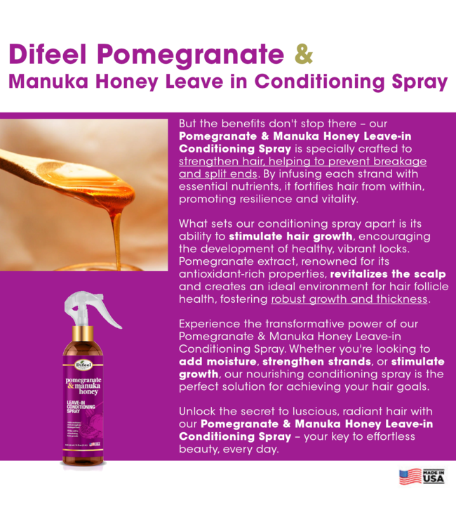 Difeel Pomegranate & Manuka Honey Leave-In Conditioning 8oz