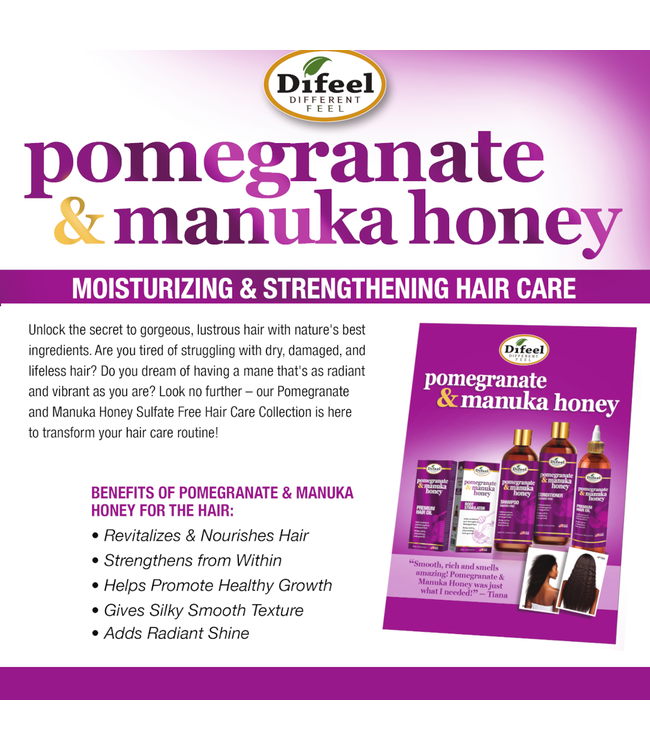 Difeel Pomegranate & Manuka Honey Shampoo 12oz