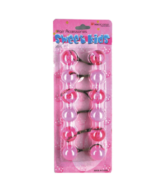 MAGIC GOLD Kid's Hair Bubbles Round #XL23 Crystal Pink/Pink