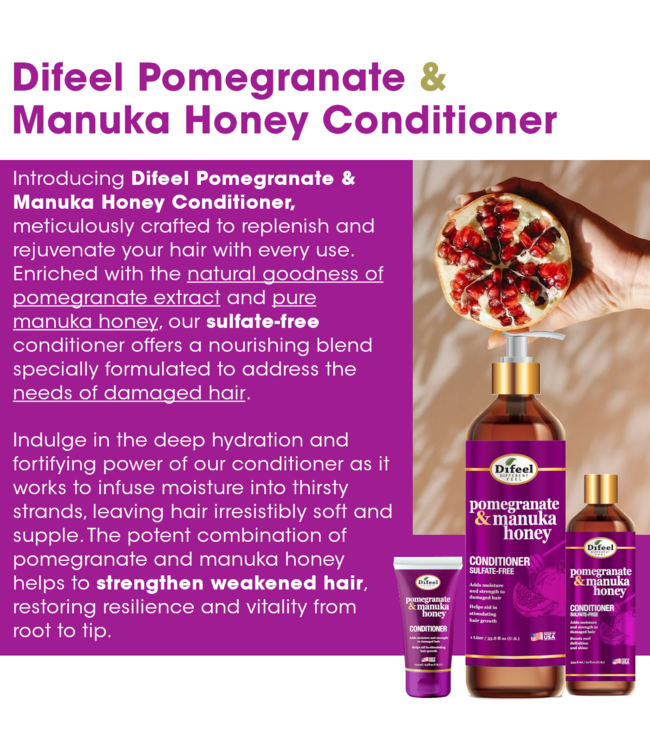 Difeel Pomegrante & Manuka Honey Conditioner 12oz