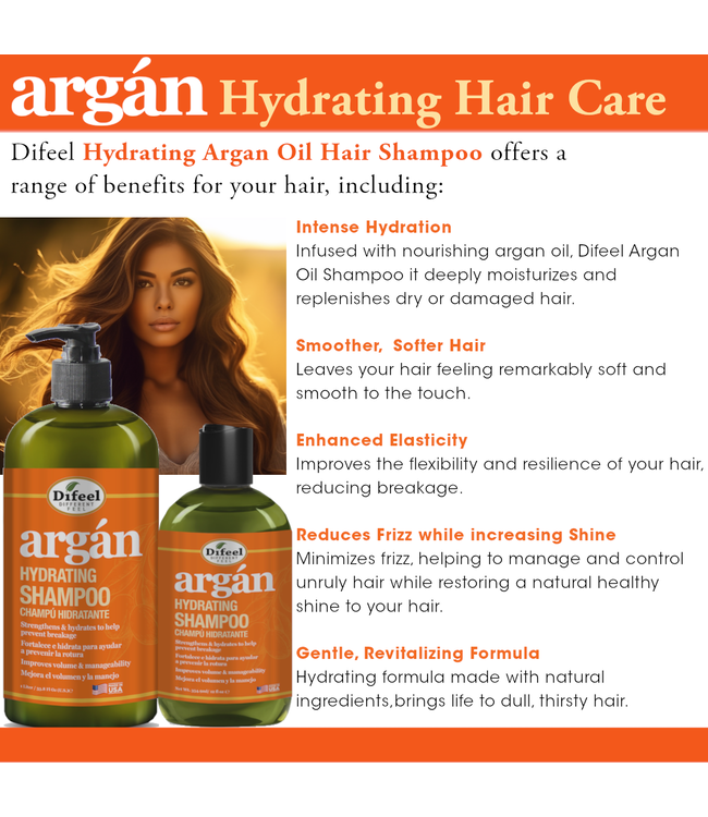 Difeel Argan Hydrating Shampoo 12oz