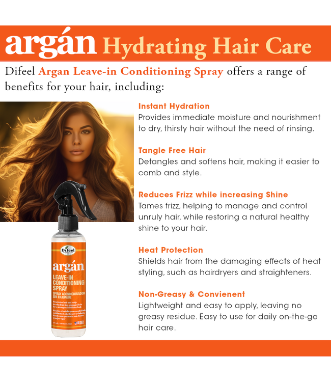 Difeel Argan Leave-In Conditioning Spray 8oz