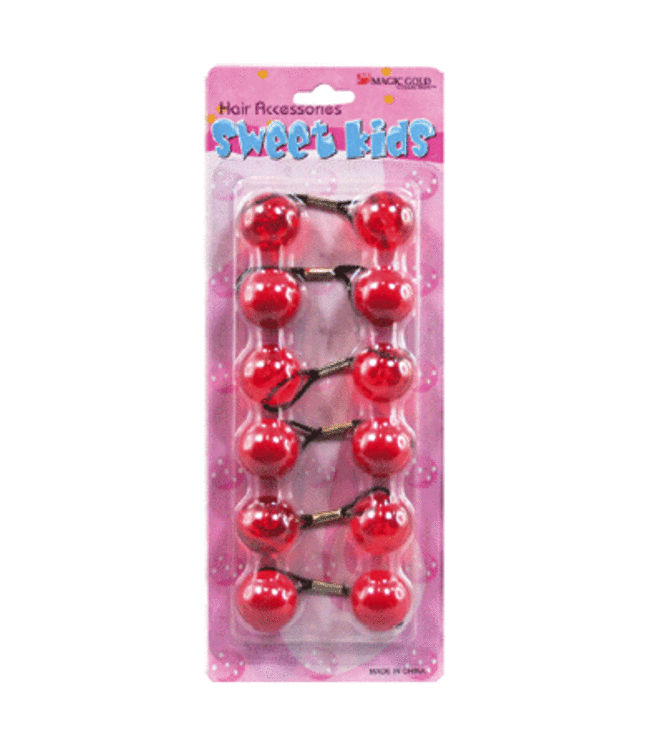 MAGIC GOLD Kid's Hair Bubbles Round #XL12 Red/Crystal Red