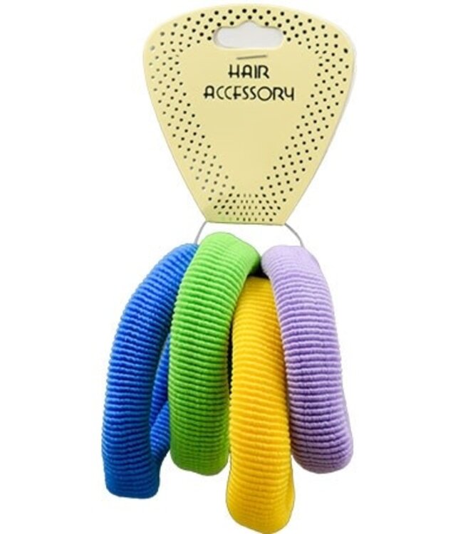 Magic Elastic Ponytail Holder 4pc HEP004 ASST