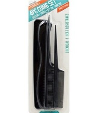 Magic Collection 4Pcs Comb Set Assorted # 1111 Black