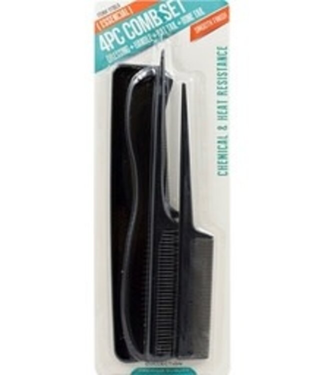 Magic Collection 4Pcs Comb Set Assorted # 1111 Black