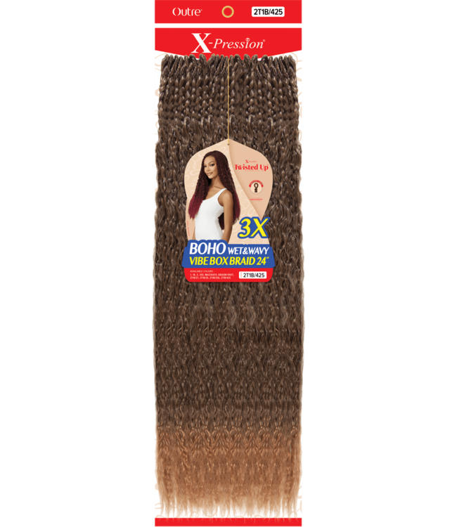 X-Pression Twisted Up 3X Boho Wet & Wavy Vibe Box Braid 24"