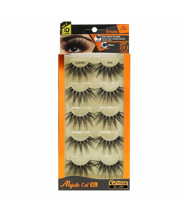 Ebin Majestic Cat 5 Pairs 3D Lash Diva