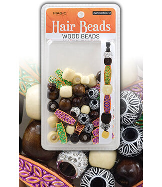 Magic Collection Wooden Beads Mix Design ( 12 pcs )