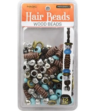 Magic Collection Wooden Beads Mix Design ( 3 pcs )