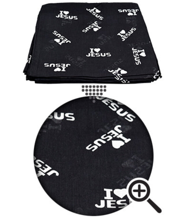 Magic Collection Bandanna #99973  I Love Jesus W/Black