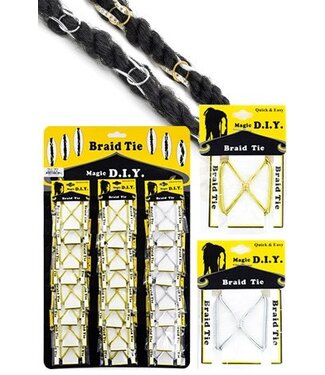 Braid Hair Tie 9" (Gold/Silver) - #YBT4