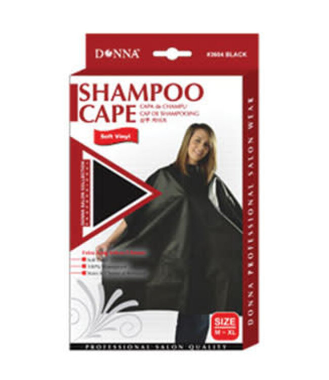 Donna Shampoo Cape Velcro Closure (M-XL) #3604 Black