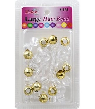 Eden LG Blister Round Beads  BR8-MGC Gold/Clear