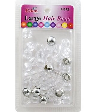 Eden LG Blister Round Beads  BR8-MSC Silver/Clear