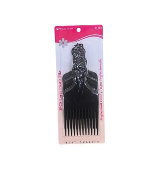 Magic Collection 3pcs Large Afro Plastic Pik 1203BLA