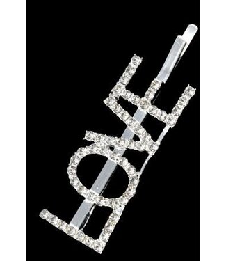 Magic Collection Fashion Jewelry Hair Pin LOVE #93033 Silver