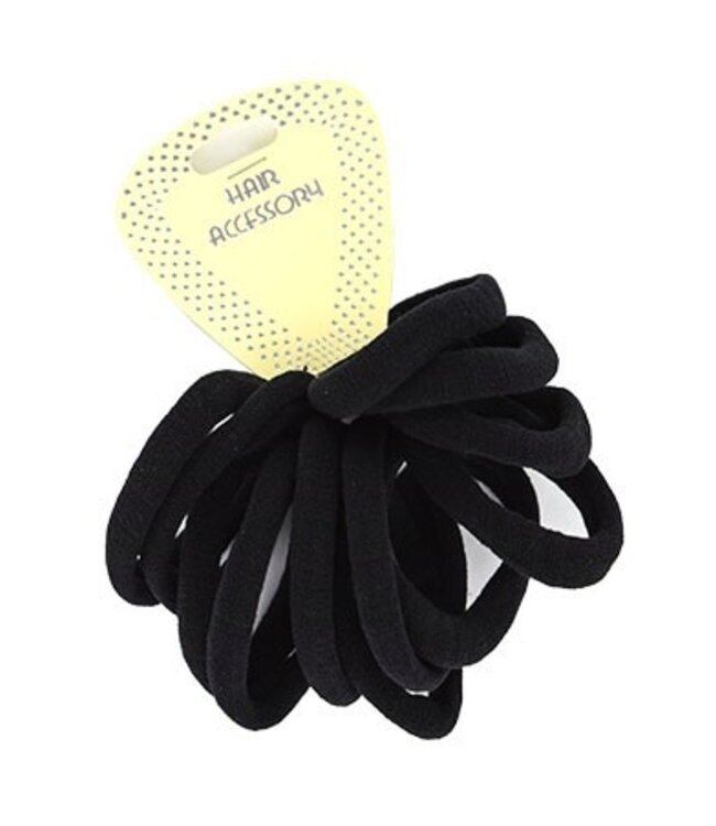 Seamless Elastic Ponytail Holder 8" (10pcs) HEP006Black
