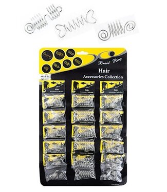 Magic Collection Silver Heart & Coil Hair & Nail Ring Bead