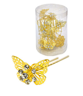 Magic Collection Stone Hair Pins ( 20/Jar ) # 6744 Butterfly