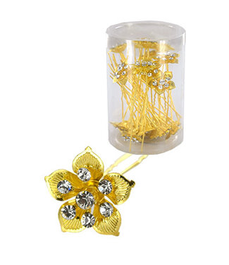 Magic Collection Stone Hair Pins ( 20/Jar ) # 6742 Flower