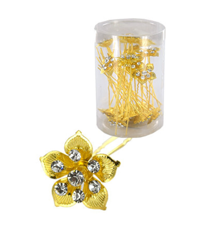 Magic Collection Stone Hair Pins ( 20/Jar ) # 6742 Flower