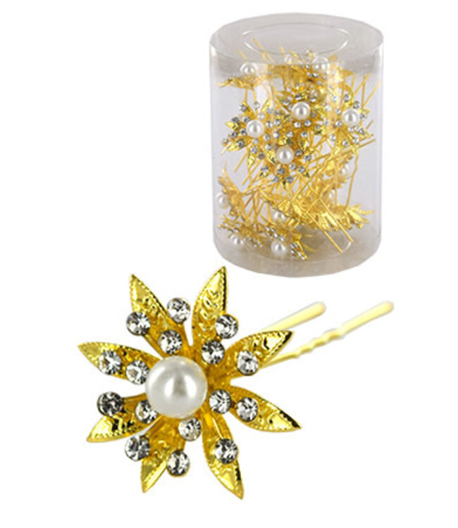 Magic Collection Stone Hair Pins ( 20/Jar ) # 6730 Flower