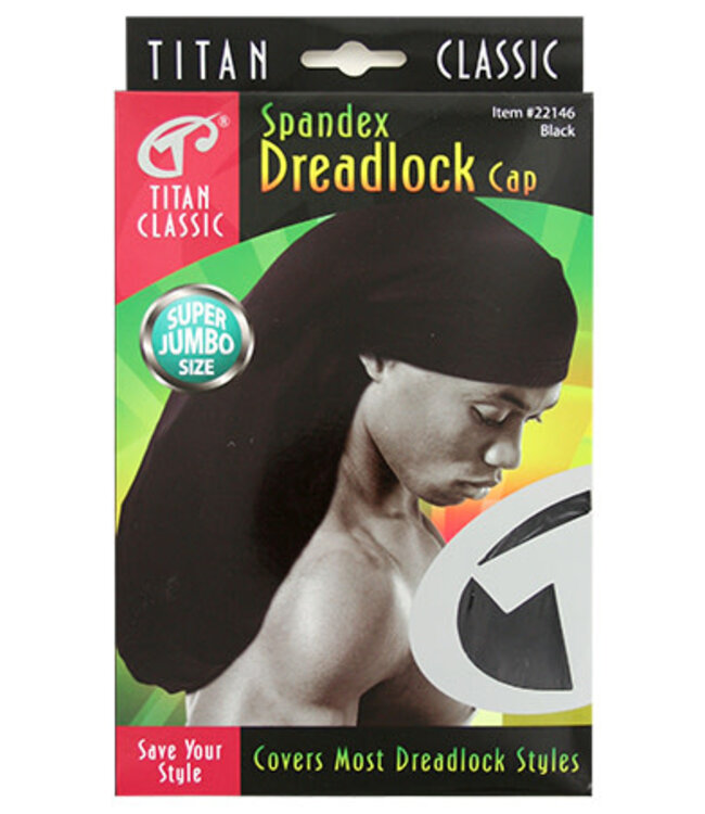 Titan Spandex Dreadlock Cap #22146 Black