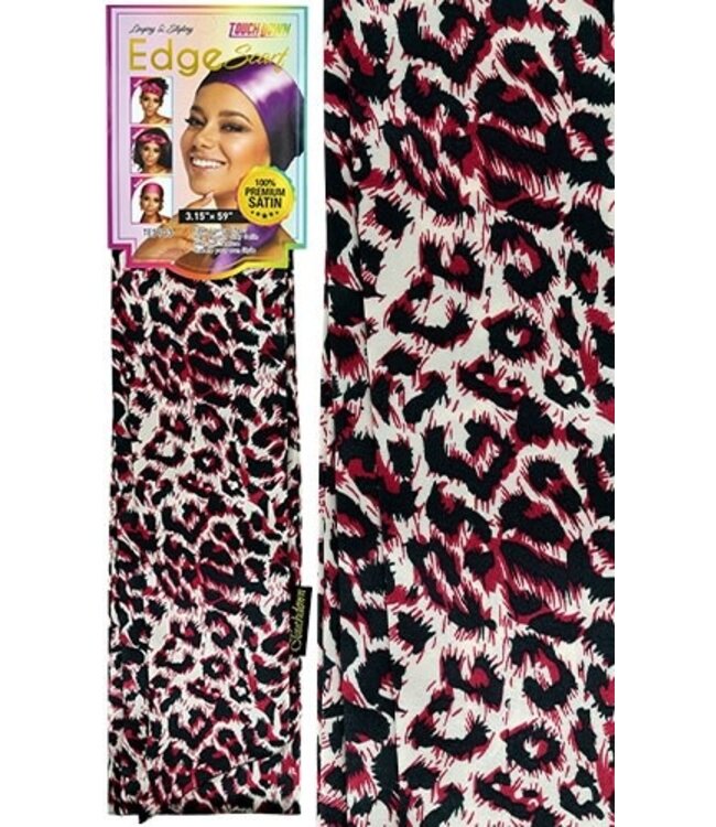 Touch Down Edge Scarf Graphic Leopard Pink #TES103