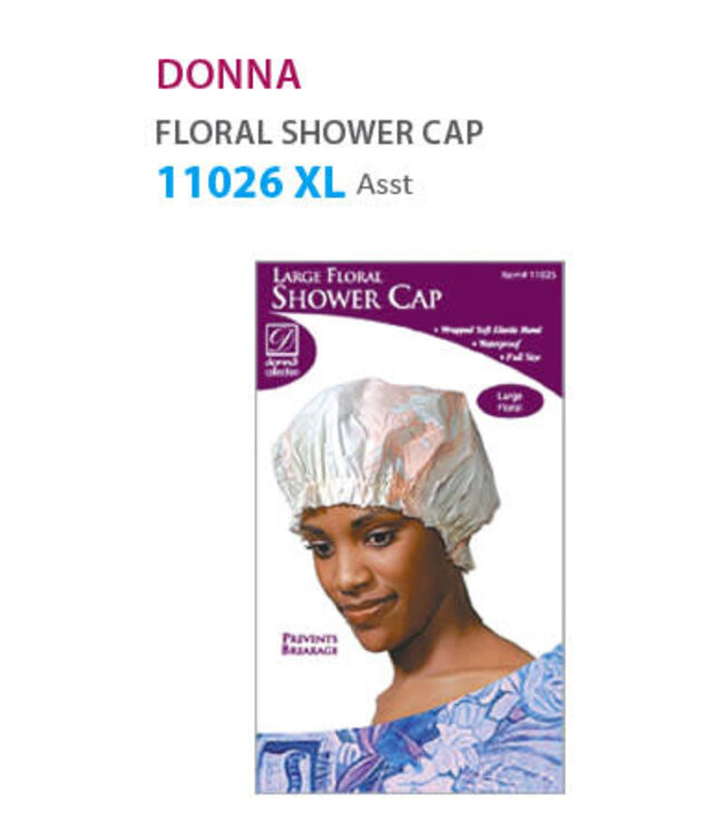 Donna Extra Large Floral Shower Cap  11026
