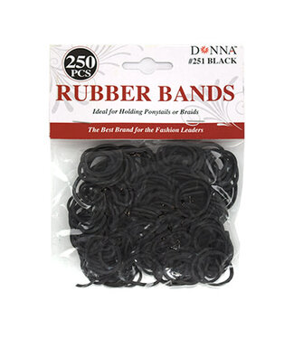 Donna Rubber Band 250pk Black