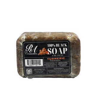 RA Cosmetics Black Soap Bar Tumeric 5oz