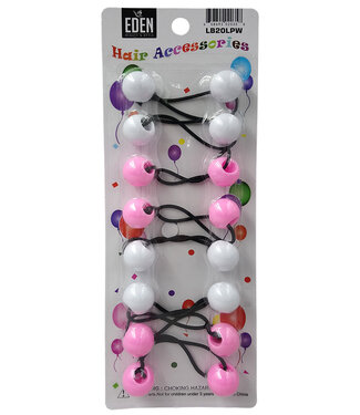 Eden 22mm Hair Ball Pink & White LB20LPW