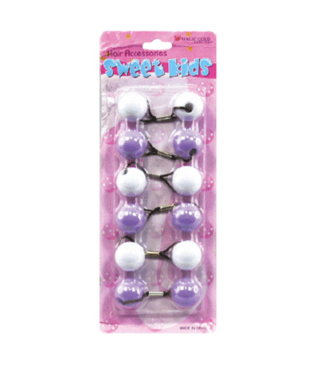 MAGIC GOLD Kid's Hair Bubbles Round XL Purple/White