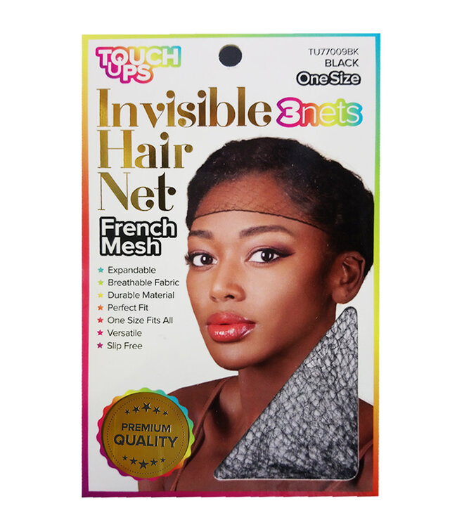 Magic Collection Touch Up Invisible Hair Net ( 3pc ) Black
