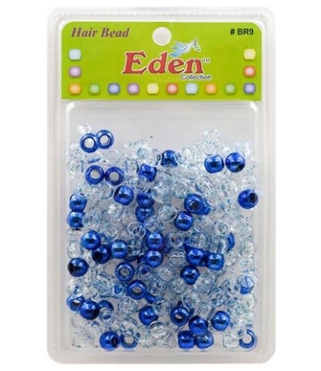 Eden Metalic XLG Medium Round Beads Blue  BR9-TBLU