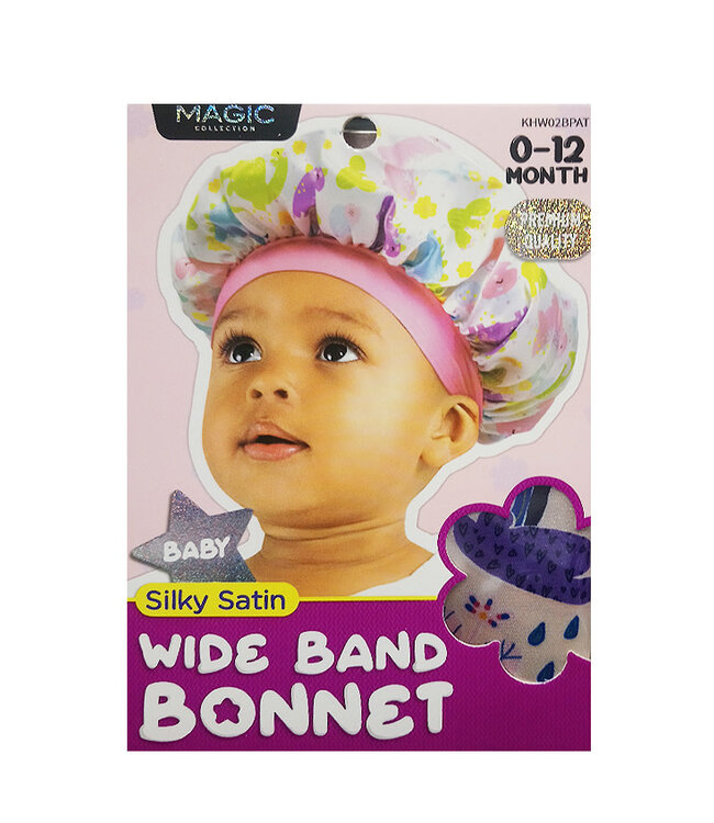 Magic Collection Baby Silky Satin Wide Bonnet
