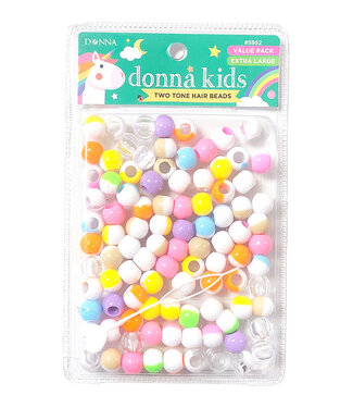 Donna Kids Two Tone Hair Beads Value Pack Assorted Pastel